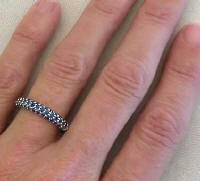 Stackable Sapphire Ring in 14k white gold