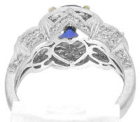 AAA Round Tanzanite Rings in 14k Gold in 14k white gold