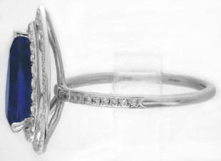 Pear Shape Tanzanite and Diamond Rings in 14k white gold