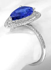 Stunning Pear Shape Tanzanite Rings in 14k white gold