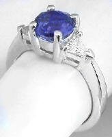 Tanzanite and Diamond Rings in 14k white gold