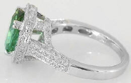 Diamond Encrusted Seafoam Tourmaline Rings