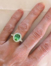 Stunning Seafoam Green Tourmaline and Diamond Rings