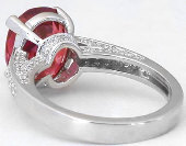 Oval Pink Tourmaline Diamond Rings in 14k Gold