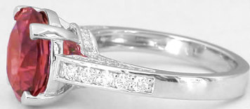 Oval Pink Tourmaline Rings in 14k in 14k white gold