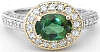 East West set Green Tourmaline Ring in White Gold