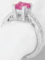Vintage Pink Tourmaline Diamond Engagement Rings