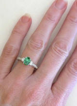 Seafoam Green Tourmaline and Oval Diamond Rings