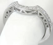 Matching contoured diamond band in 14k white gold