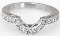 Matching contoured diamond band in 14k white gold