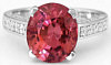 Pink Tourmaline and Diamond Engagement Ring in 14k white gold