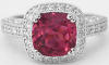 4.18 ctw Cushion Pink Tourmaline and Diamond Ring in 14k white gold