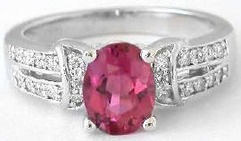 Oval Pink Tourmaline Diamond Rings