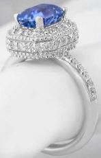 Natural Unheated Ceylon Sapphire and Diamond Rings