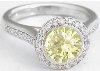 Yellow Sapphire and Diamond Engagement Ring