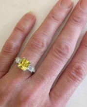 Yellow Sapphire Engagement Ring in 18k in 14k white gold