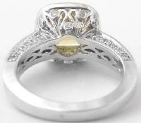 Vintage Filigree Diamond Halo Engagement Ring in 18k