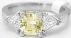 yellow sapphire and trillion white sapphire ring