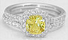 Cushion Cut Yellow Sapphire Engagement Ring