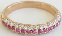 Pink Sapphire Diamond Rings in Rose Gold