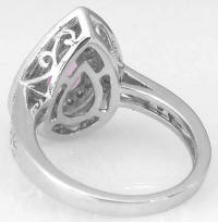 Light Pink Sapphire and Double Diamond Halo Ring in 14k gold