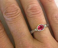 Bezel Set Rubellite Tourmaline Ring in 14k gold