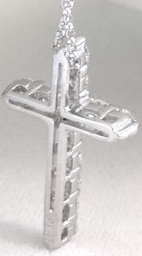 Back of 1 ctw Round Diamond Cross in Platinum