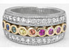 1 ctw Rainbow Sapphire and Diamond Ring in 14k yellow gold