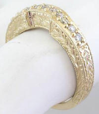 Matching Band with Engraving in 14k yellow gold